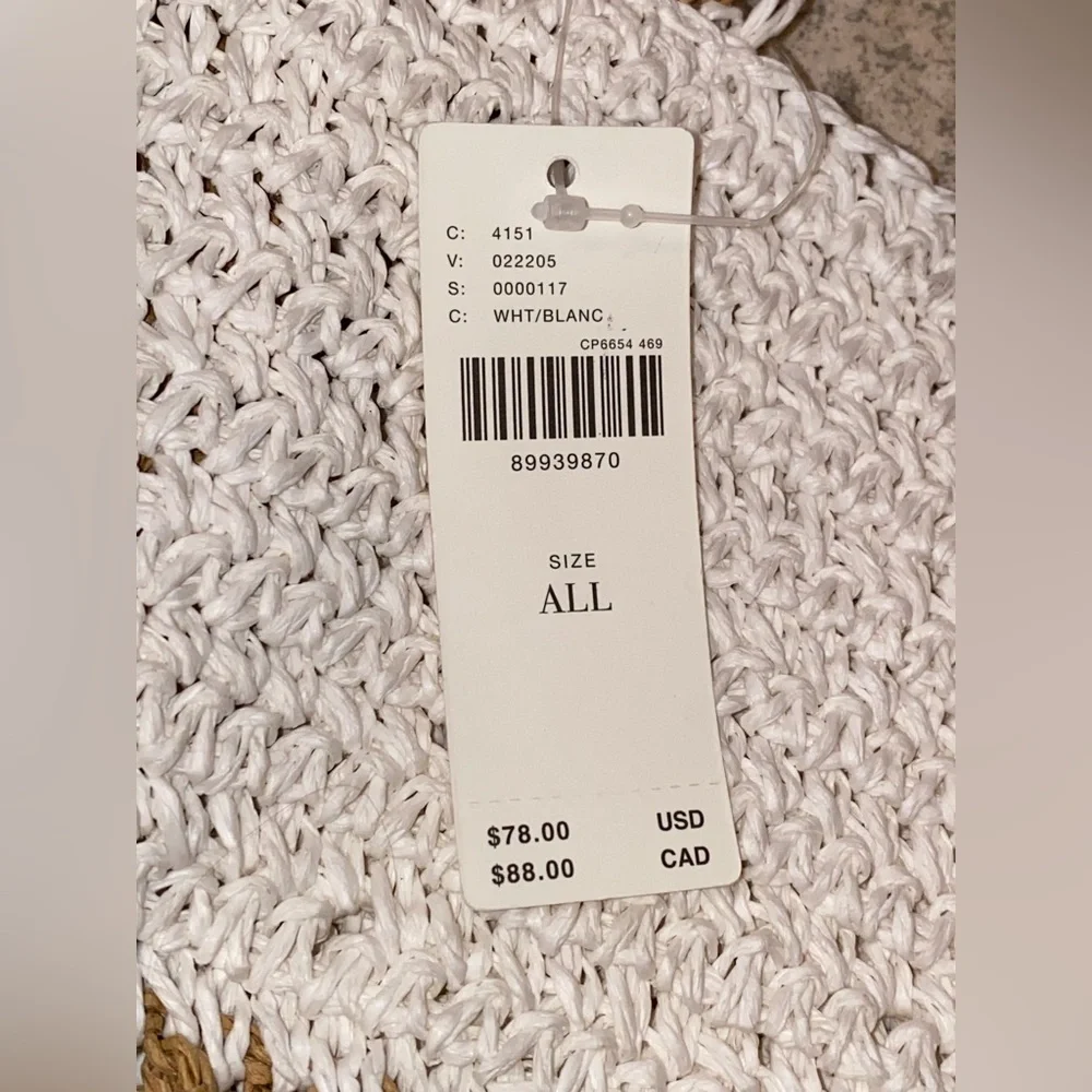 NWT Anthropologie Raffia Shell Summer Vacation Beach Icon Tote Bag and Bag Charm - Picture 5 of 15